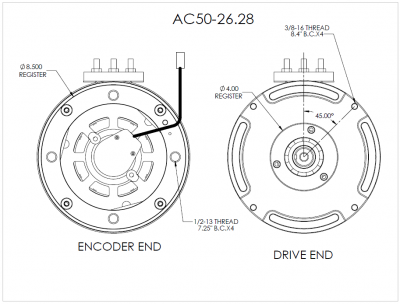 Motor HPEVS AC-50 64kW 72V - Imagen 6